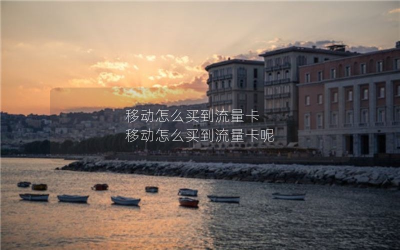 移动怎么买到流量卡 移动怎么买到流量卡呢