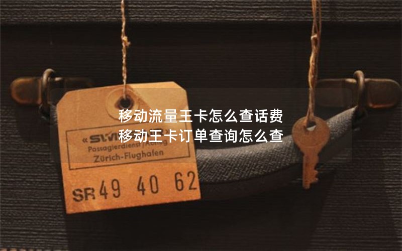 移动流量王卡怎么查话费 移动王卡订单查询怎么查