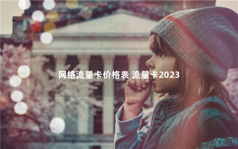 网络流量卡价格表 流量卡2023