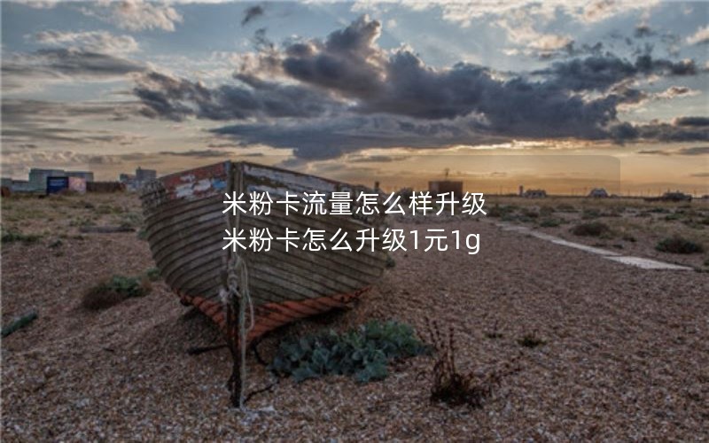 米粉卡流量怎么样升级 米粉卡怎么升级1元1g