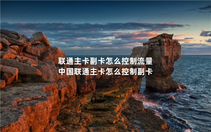 联通主卡副卡怎么控制流量 中国联通主卡怎么控制副卡